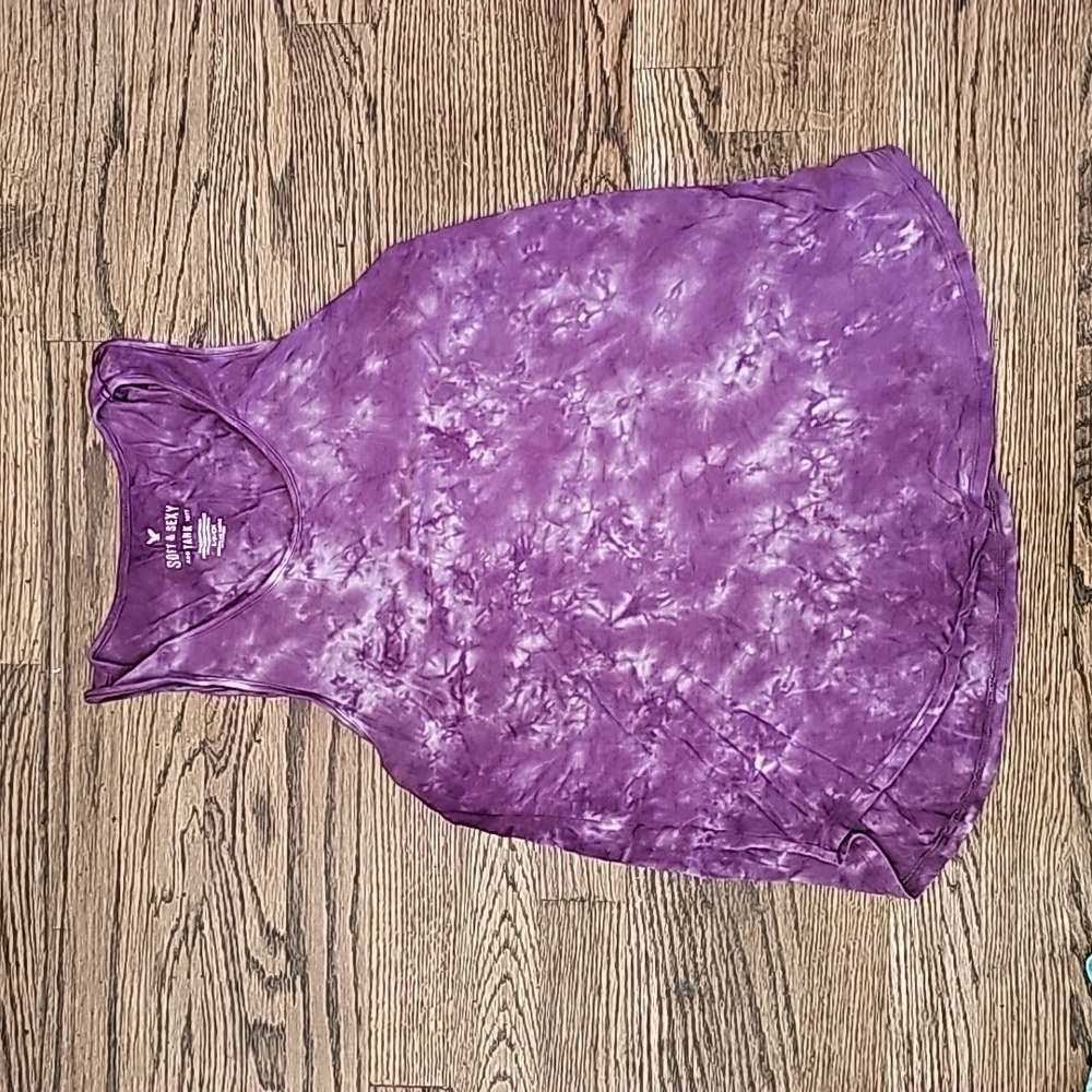 American eagle soft and sexy tank top purple size small tye dye